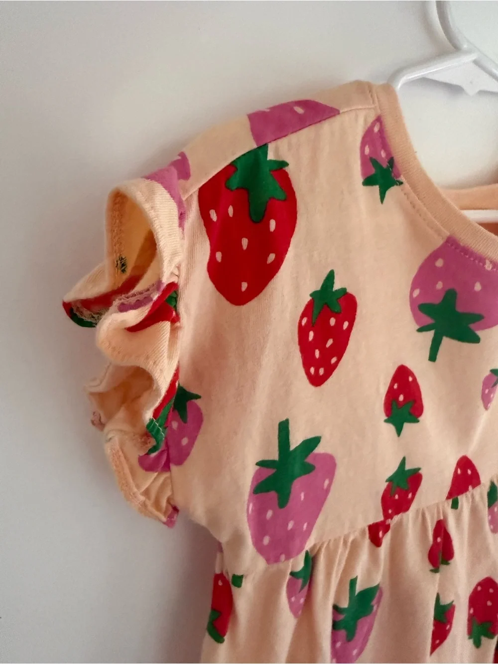 Old Navy Peach Short-Sleeve Strawberry Print Top